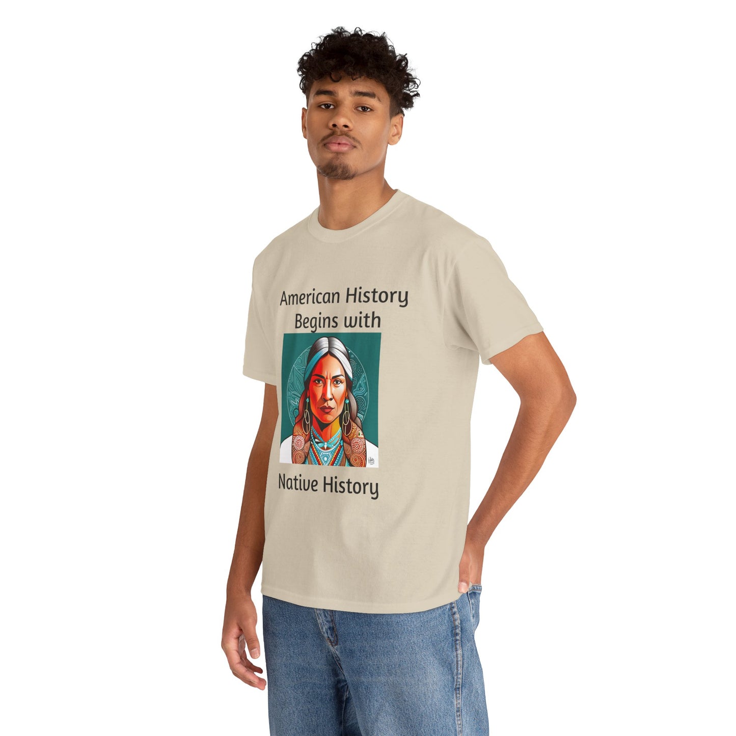 American History Begins with Native History Unisex Heavy Cotton Tee
