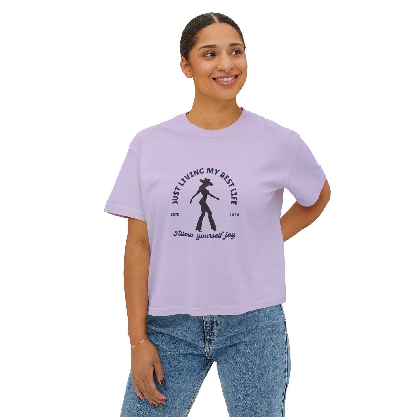 Cowgirl Livin her Best Life Women's Boxy Tee